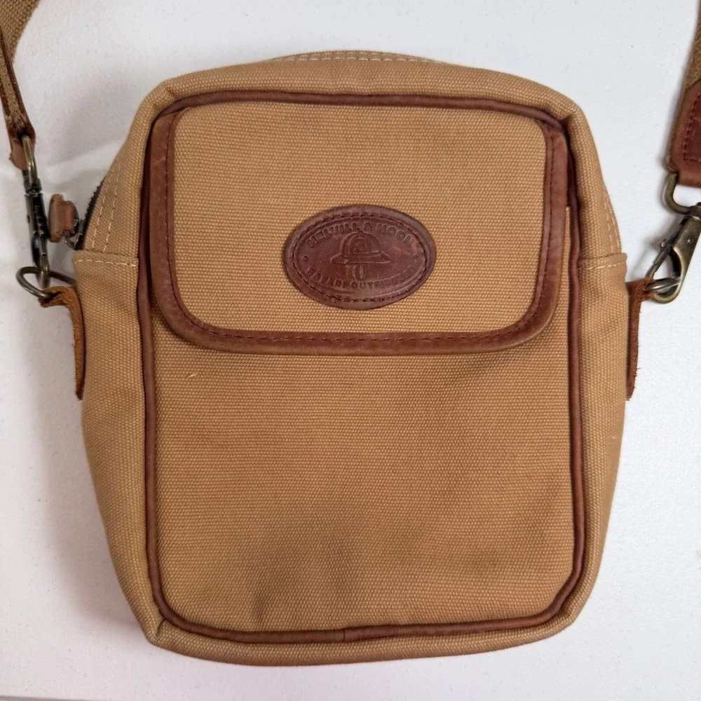 Melvill & Moon Katunda Shoulder Bag Tan Canvas Leather Safari Crossbody Heritage